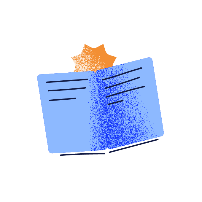 Illustration mit offenem Buch