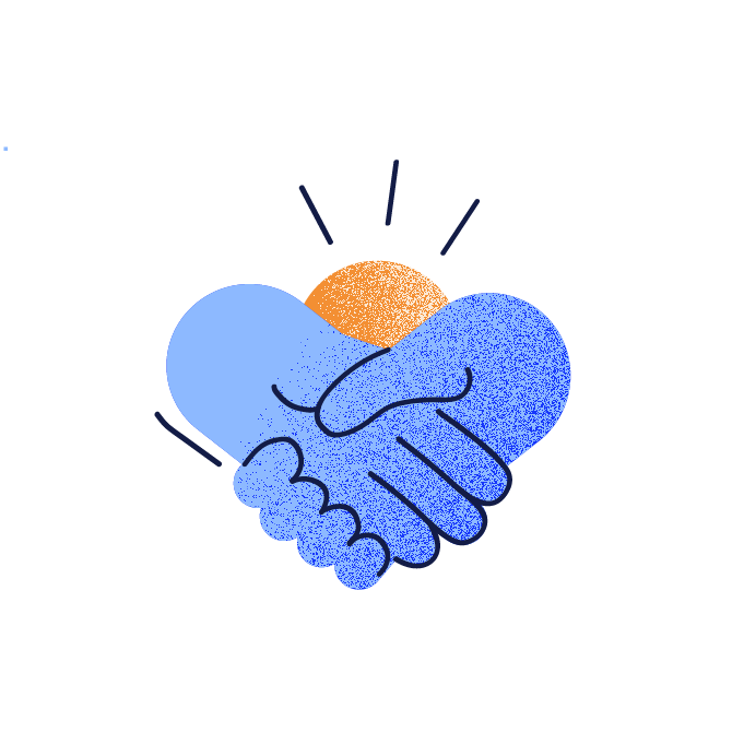 Illustration mit Handschlag für Partnerschaft